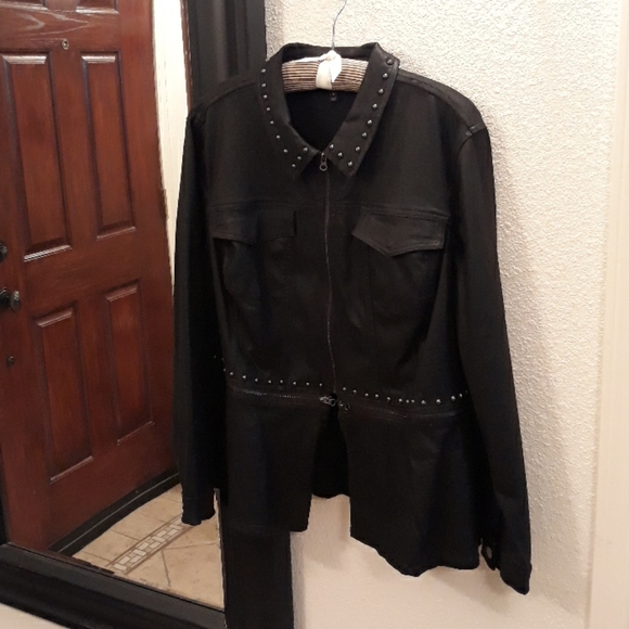 NEW Lane Bryant Crop or Long Black Moto Jacket - Picture 8 of 11